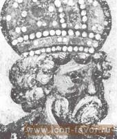 Царь Давид, фреска Успения на волотовом поле около 1380 г.