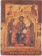 Спас на престоле с предстоящими Богородицей и Иоанном Крестителем XVII век